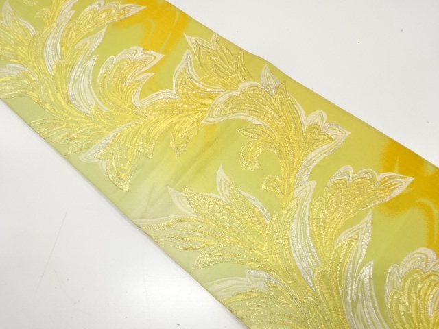 JAPANESE KIMONO / ANTIQUE FUKURO OBI / SILK / WOVEN PLANTS